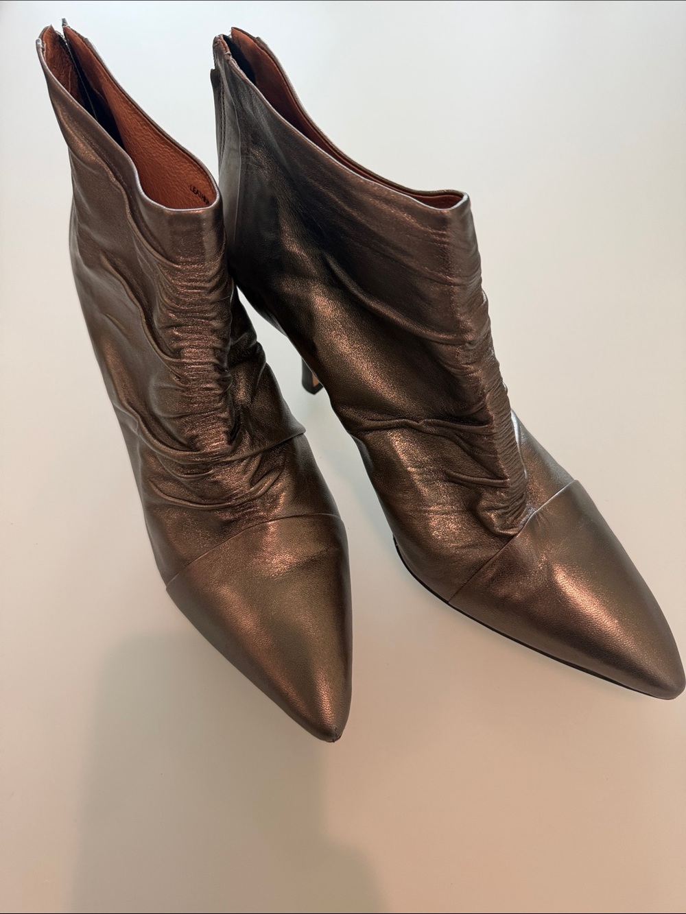Corso Como Platinum Metallic Pointed-Toe Ankle Booties